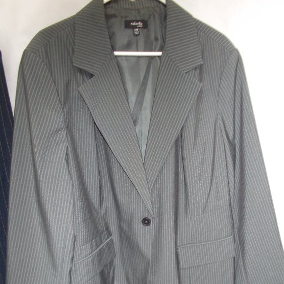 Rafaella Jackets & Blazers - NWT, Gray stripe jacket plus size 22W lined nice!
